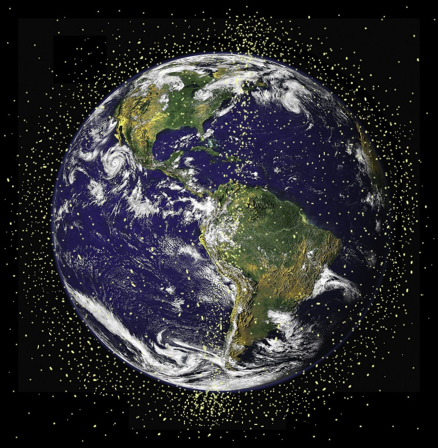 Space debris around earth