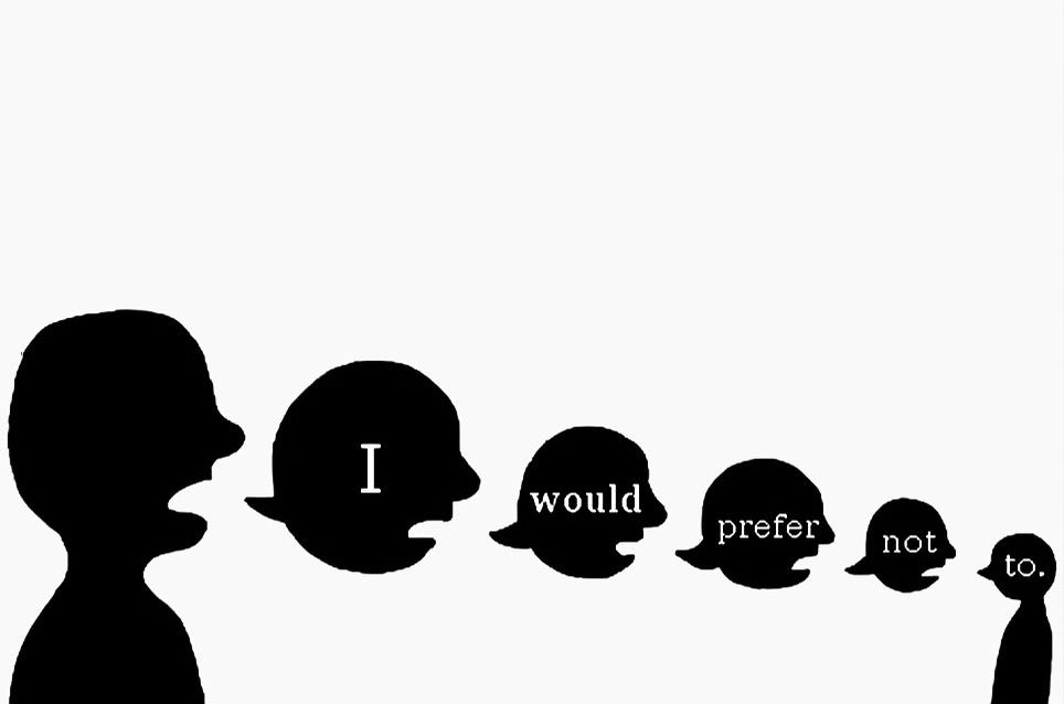 I Would Prefer Not To Zizek S Bartleby Politics By The Dangerous Maybe Medium
