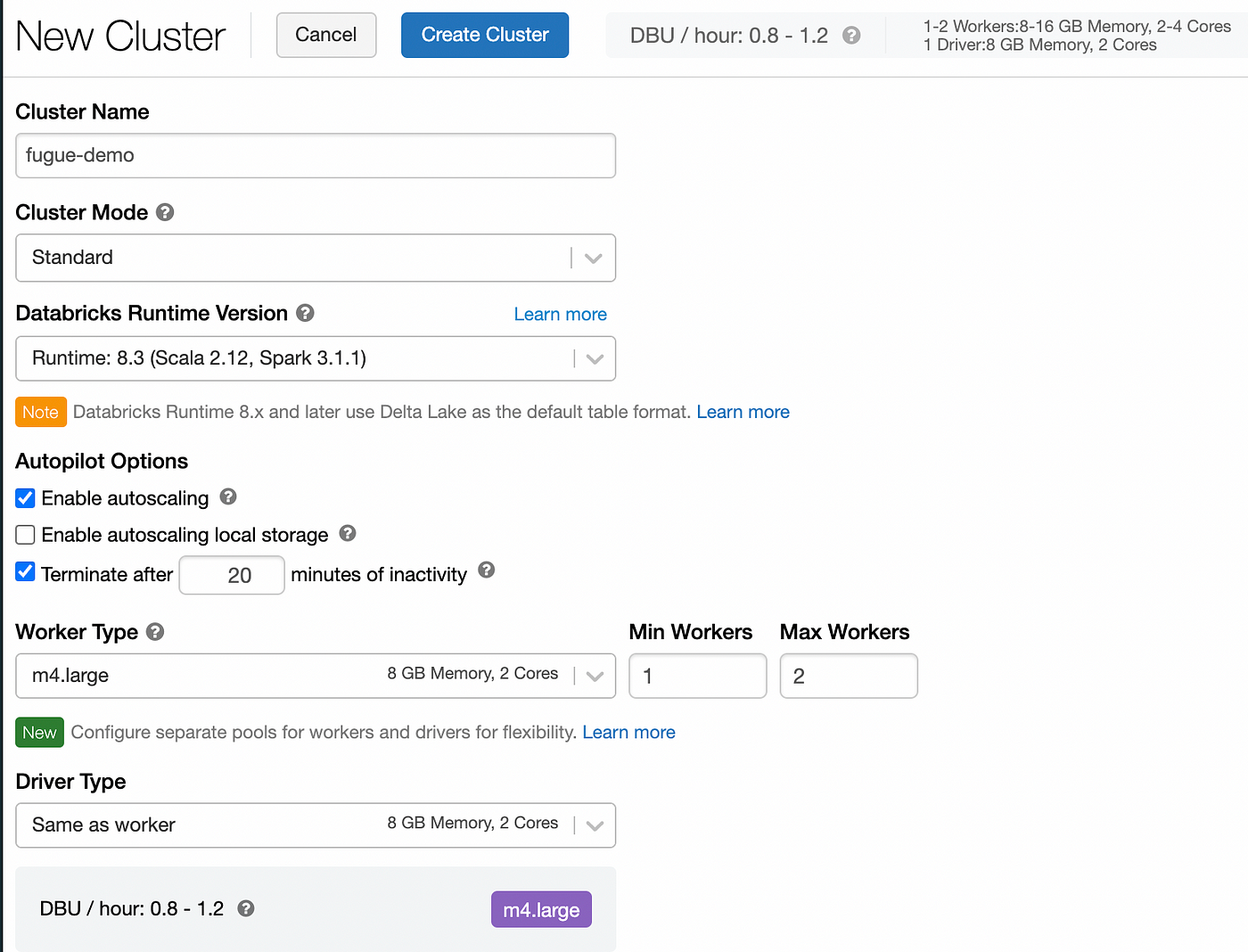 Creating a cluster