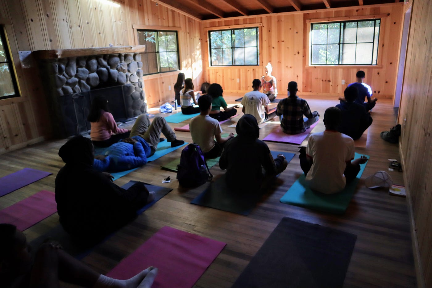 Yoga Instructor, Lindsay Simonds, leading her class at TSEP Overnight Camp