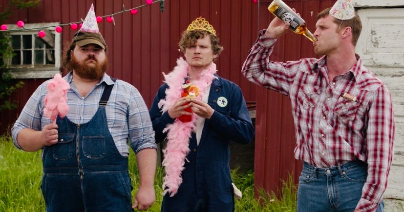 Source: Hulu. Left to right: Dan, AKA Squirrely Dan (K. Trevor Wilson), Daryl, AKA Dary (Nathan Dales), and Wayne (Jared Keeso).