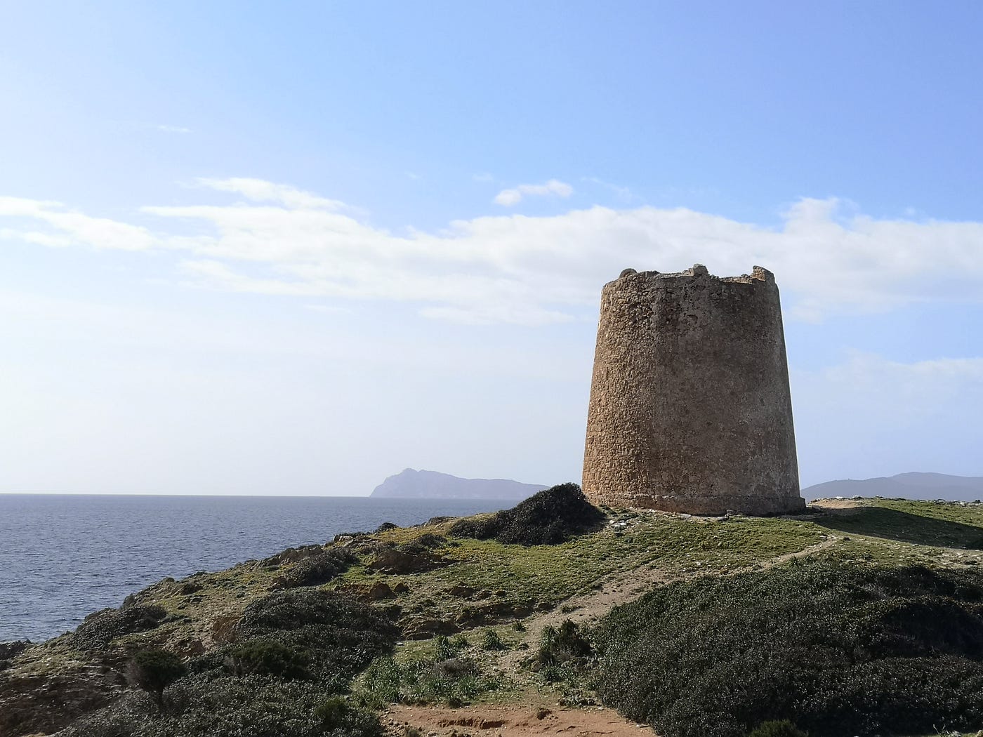A remnant of the defense tower on Sardinia