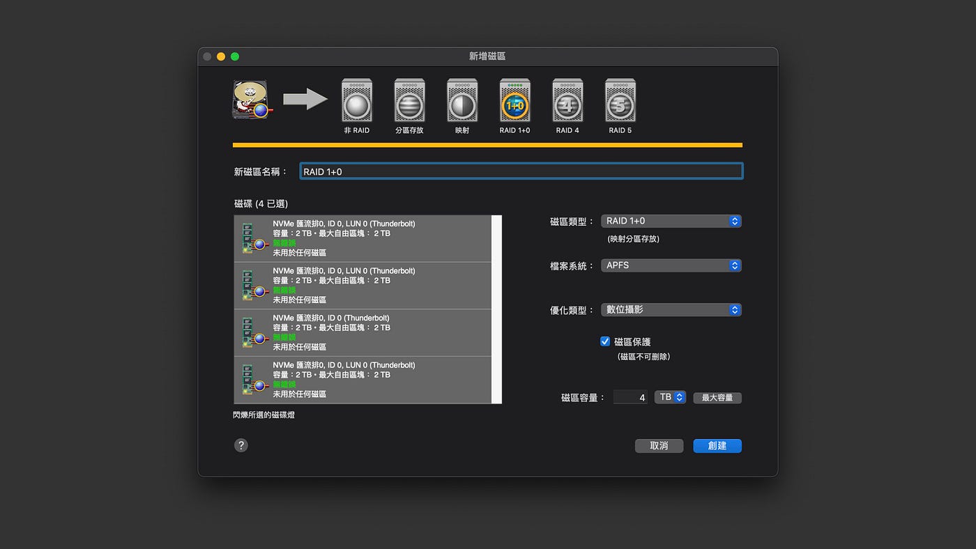 Thunderbolt 3高速外接統一儲存空間8TB　搭配四條2TB SSD可以怎麼玩？