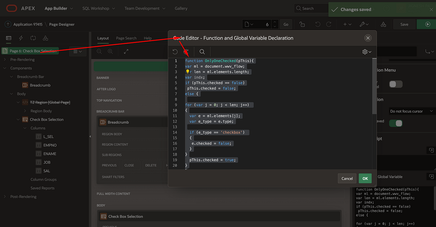 How to control Check Box in Interactive Report (Allow One Selection of ...