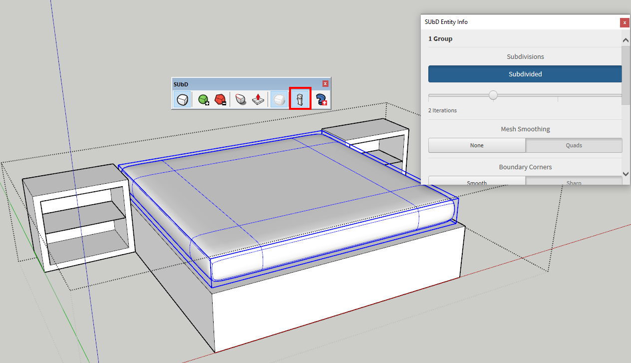 How to create a Mattress in Sketchup using SubD Plugin? by Sketchup