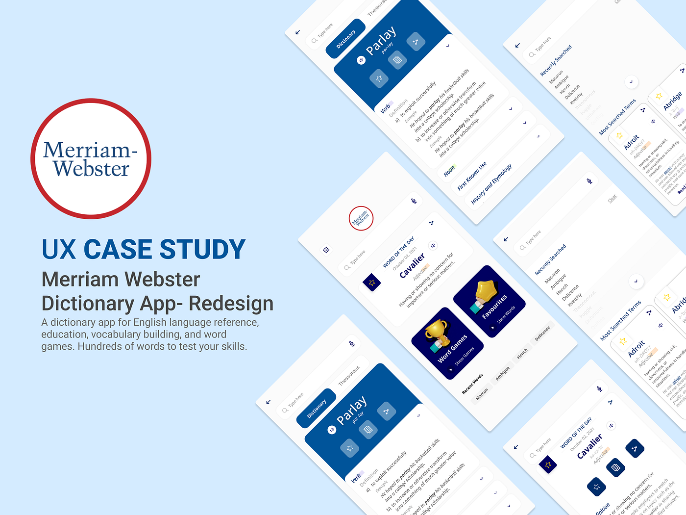 Redesign Merriam Webster app. UI/UX Case Study where I redesigned the… | by  Anshita Nair | UX Planet