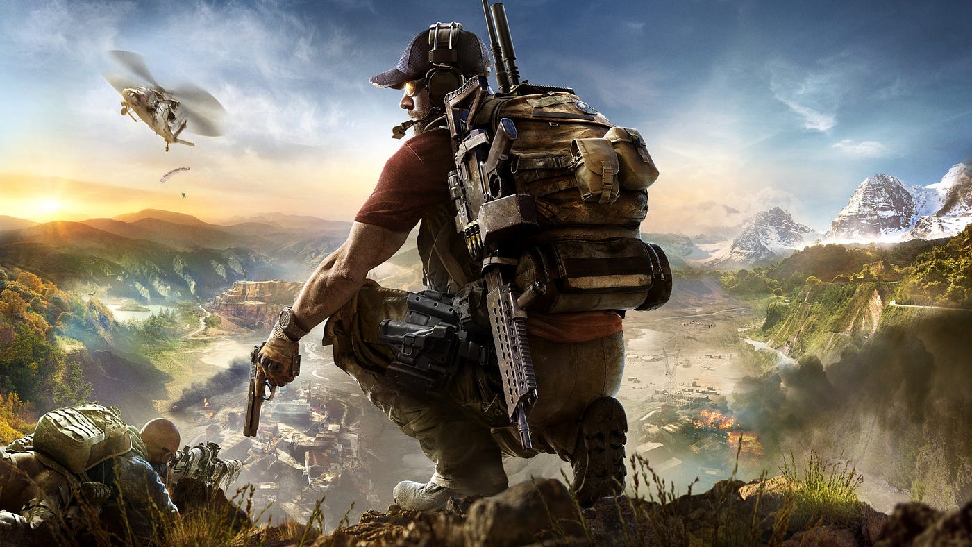 Gamer on the edge of cliff.