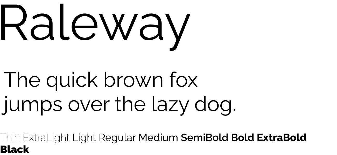 An example of Raleway font.