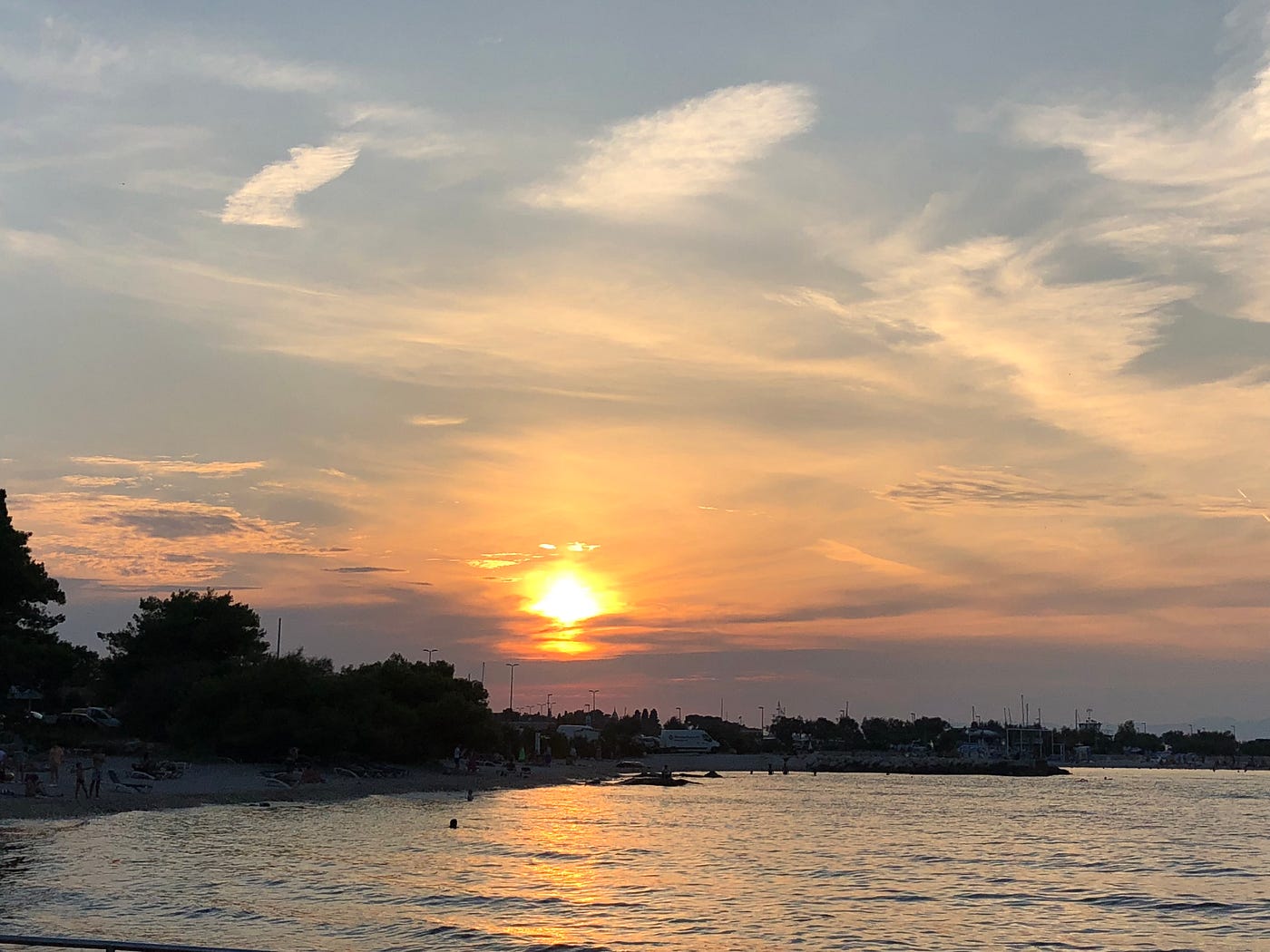 sunset, Supetar, mediterranean
