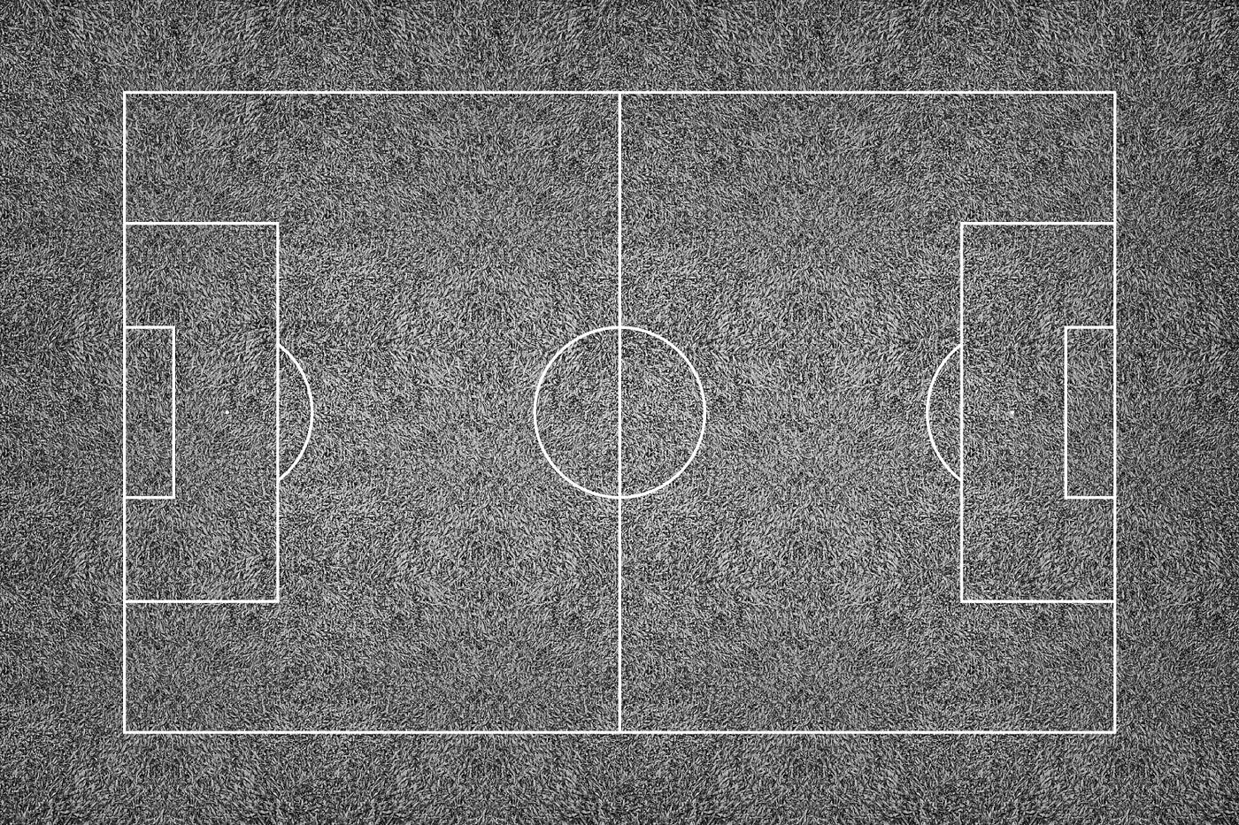 Bird’s-eye view of an empty football pitch
