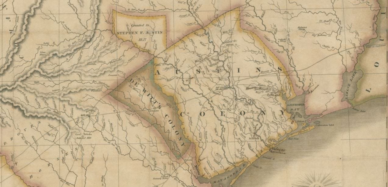 Stephen F Austin Colony Map Map Of Texas With Parts Of The Adjoining States | By Texas General Land  Office | Save Texas History | Medium