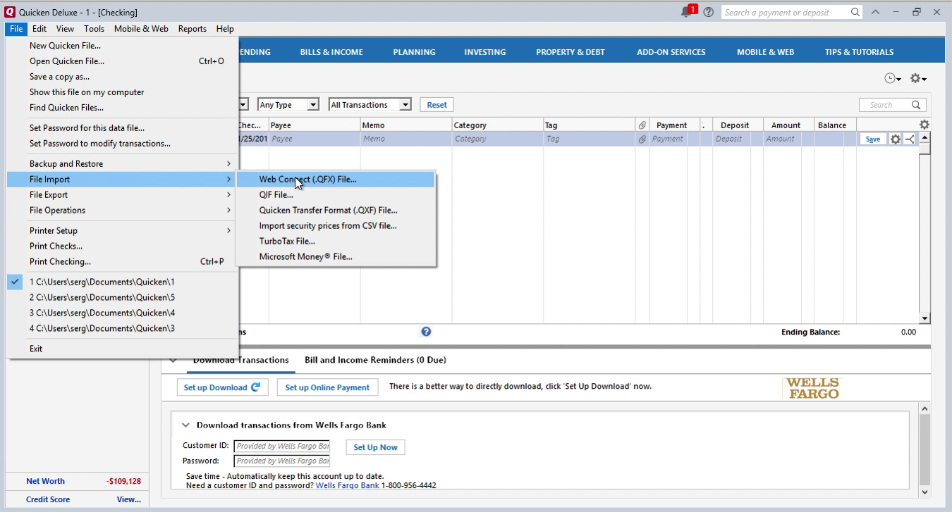 Quicken file extension backup file lalaffund