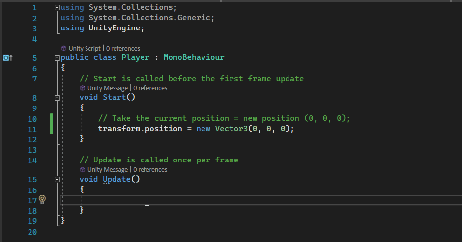 Simple Player Movement in Unity. Setting Player Starting Position and ...