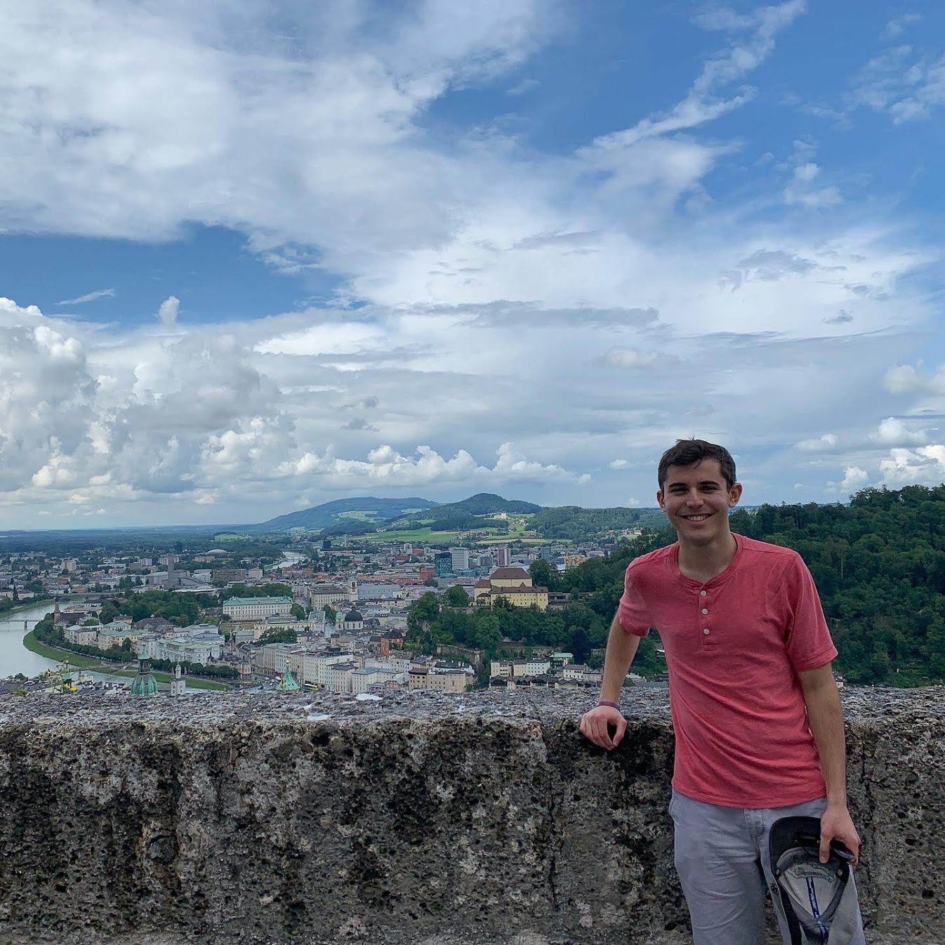My favorite picture of me in Vienna, Austria, with a background that looks too beautiful to be real!