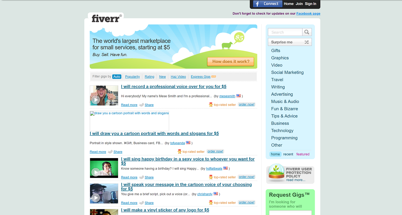 Fiverr It S Bad Guys It S Bad By Geoffrey Bunting Ux Collective