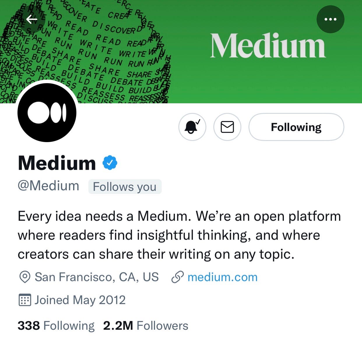 Medium’s Twitter account boasts 2.2 Million followers. While only following 338 accounts, Brooke Kochel RN is one of the chosen few.