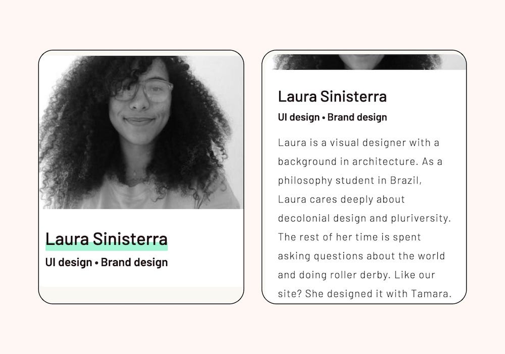 Laura Sinisterra, UI & Brand design