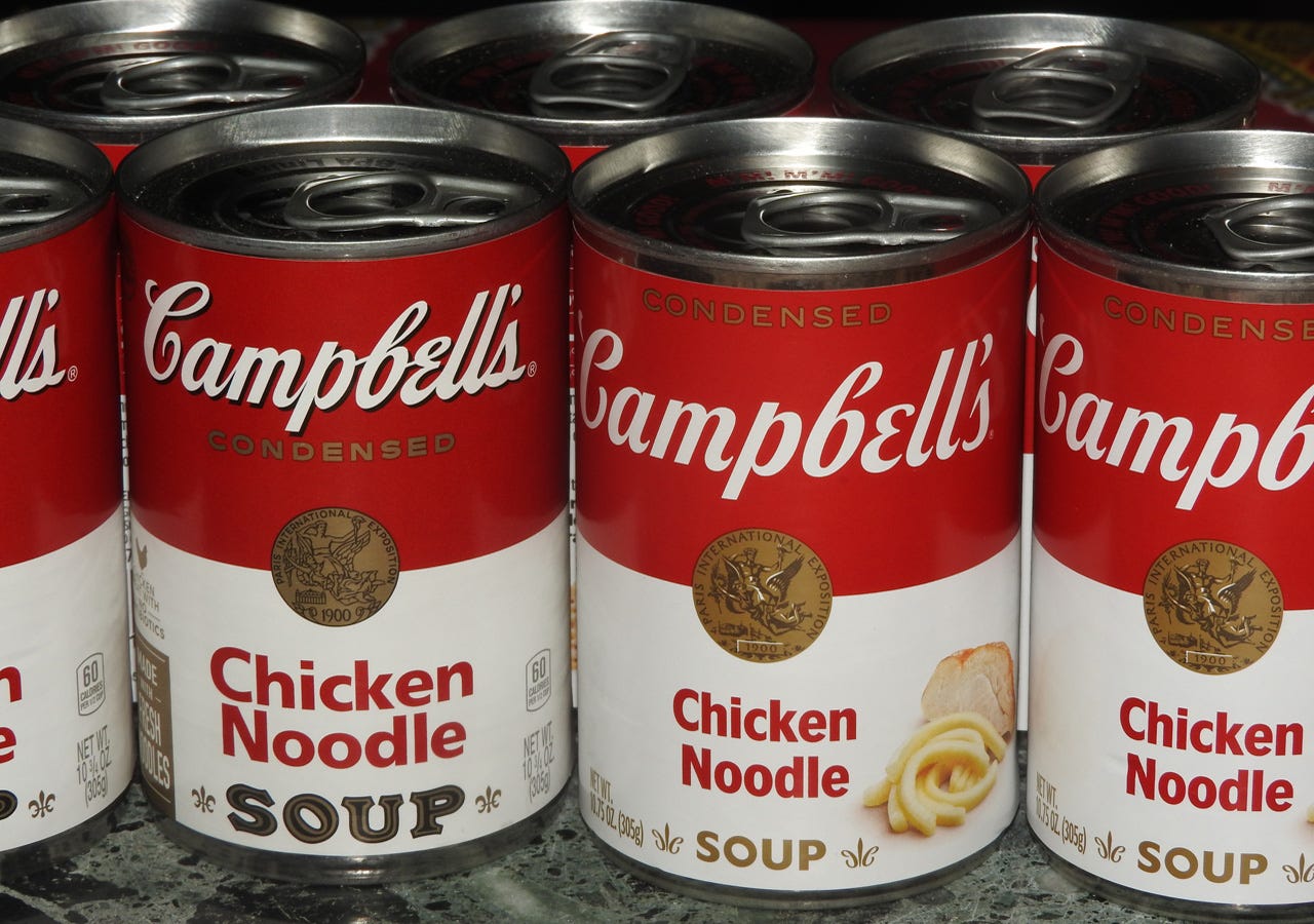 7 cans of Campbells Chicken Noodle Soup