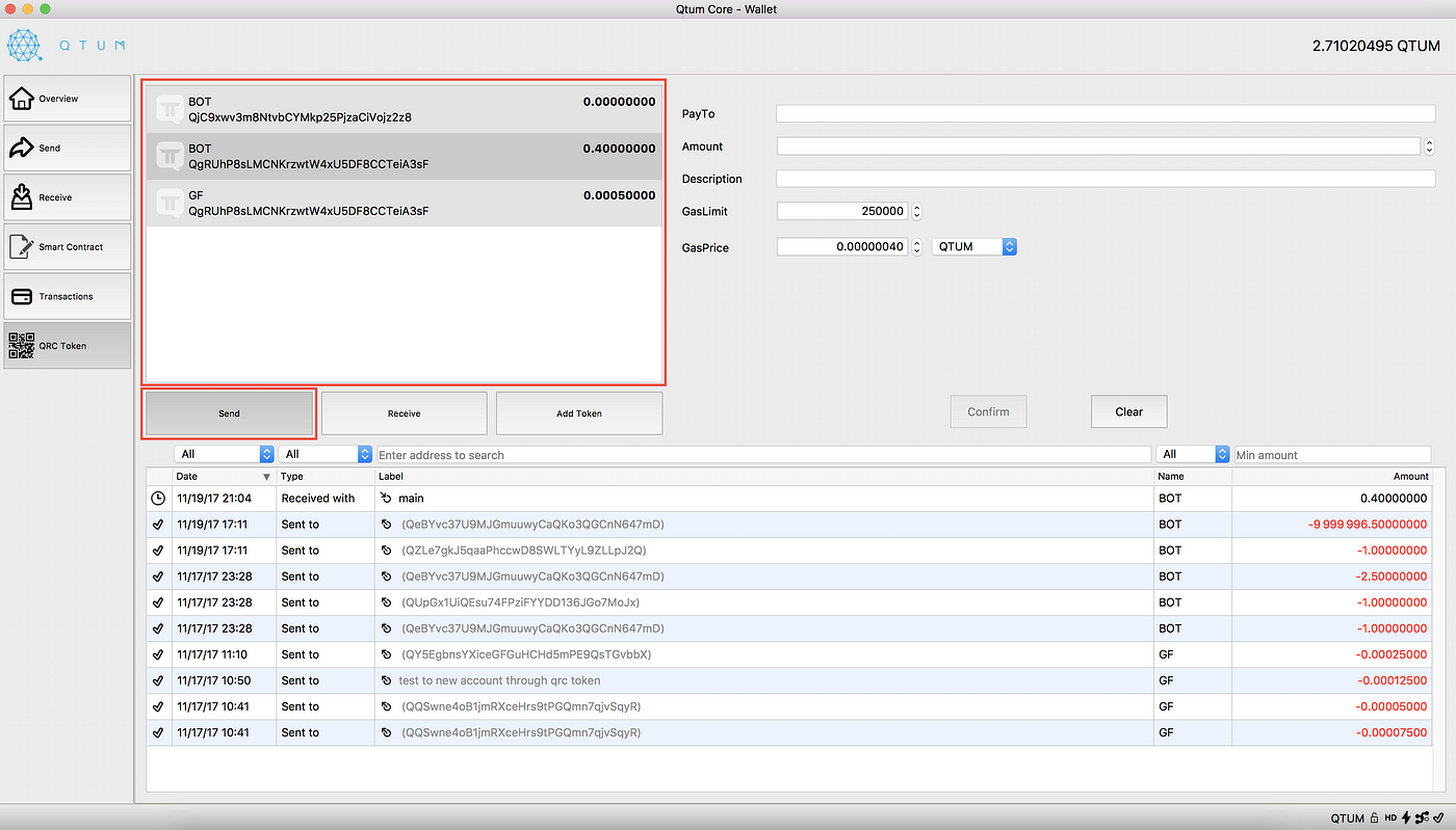 Sending QRC Standard Tokens with QT Wallet | by Bodhi | Medium