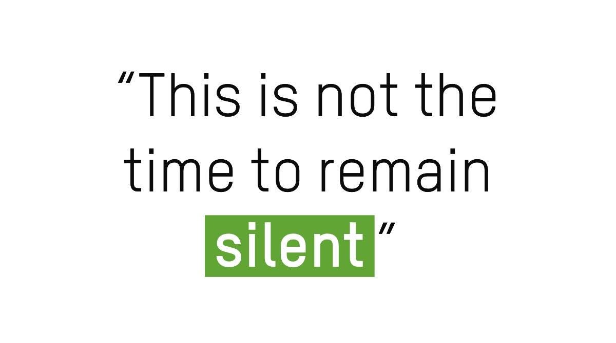 Graphic: This is not the time to remain silent.