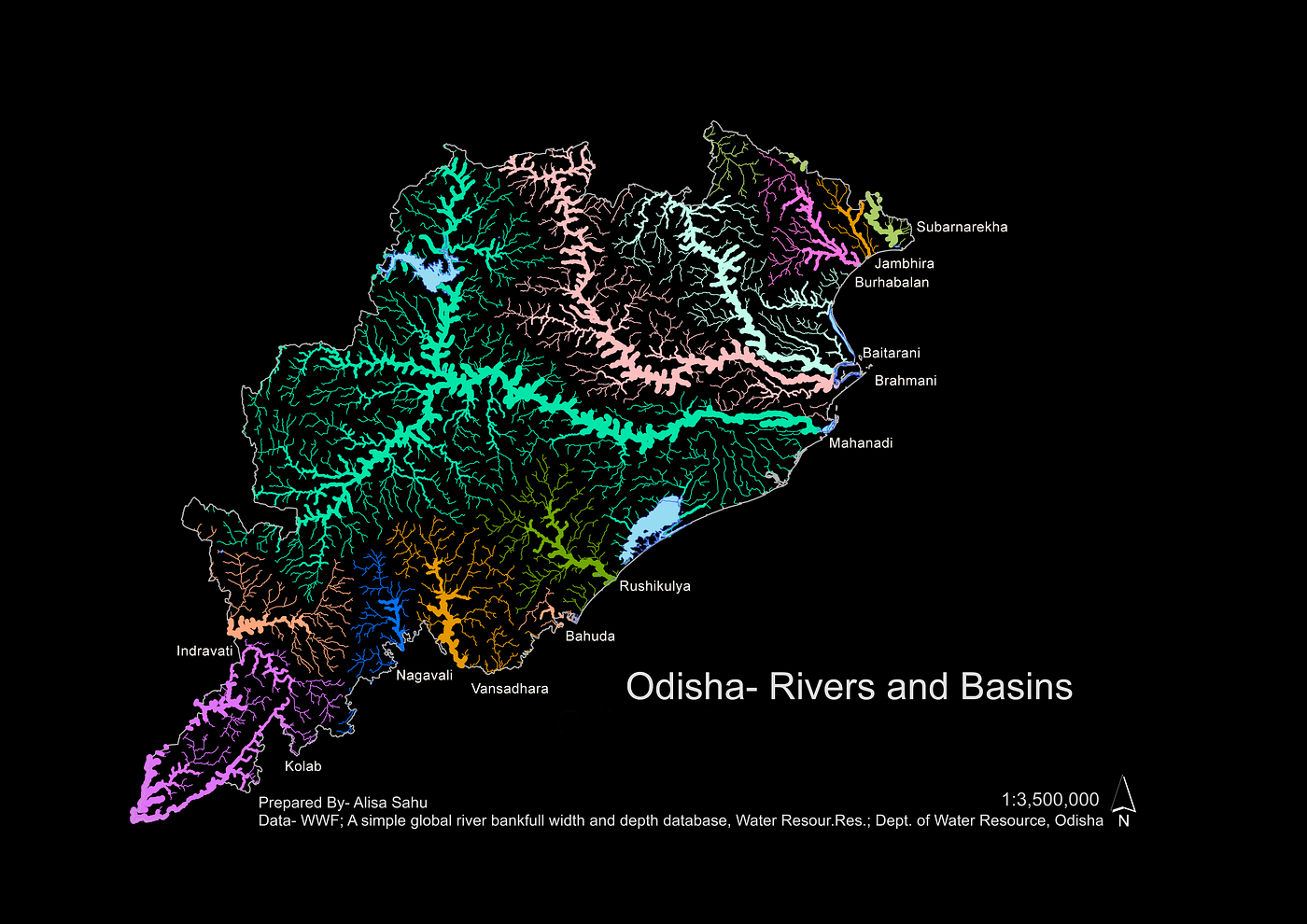 River Map Of Odisha Odisha -Rivers And Basins Map. Inspired By Robert Szucs | By Alisa | Medium