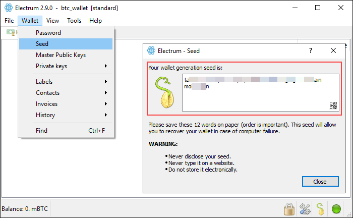 How To Claim Bitcoin Cash From Electrum To An Spv Wallet - in the event you need to recover your electrum wallet you must have your seed phrase your seed phrase is the random string of 12 words used