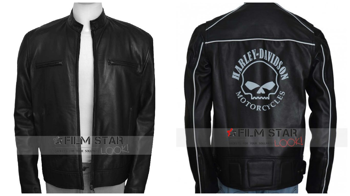 skull star leather jacket
