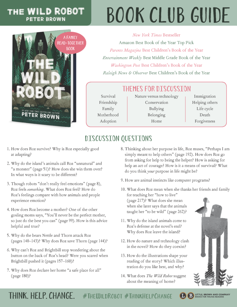THE WILD ROBOT Book Club Guide. by Team LBYR | by Little, Brown Young  Readers | LBYR Parents | Medium