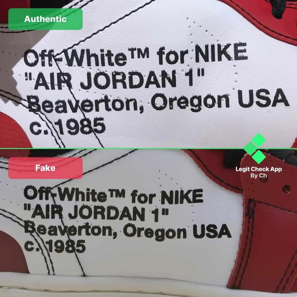 How To Spot Fake Off White Air Jordan 1 Chicago Real Vs Fake Ow Aj1 Og By Legit Check By Ch Medium How To Spot Fake Off White Air Jordan 1 Chicago Real Vs Fake Ow Aj1 Og By Legit Check By Ch Medium