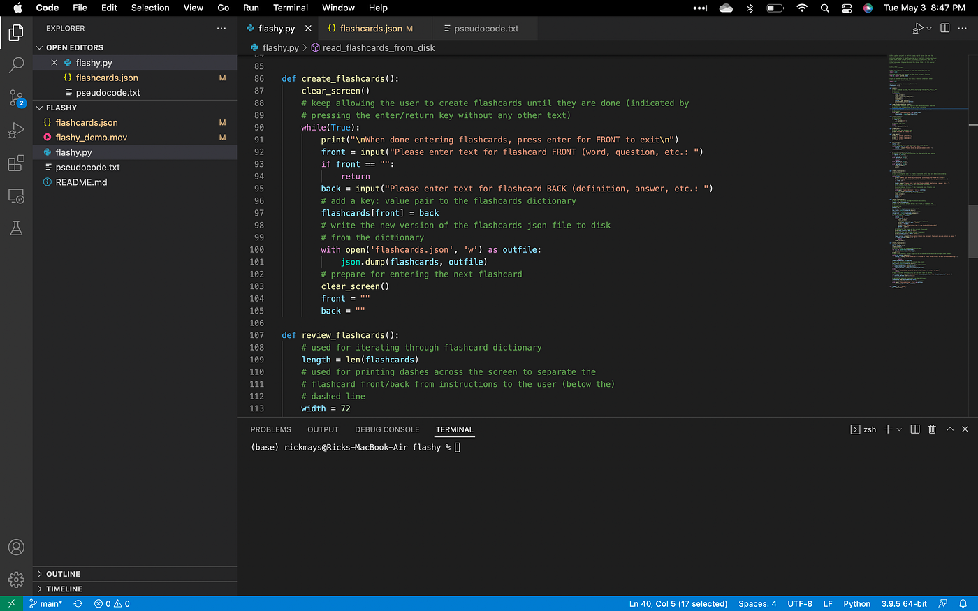 Flashy the Flashcard Program in Python by Rick Mays Medium