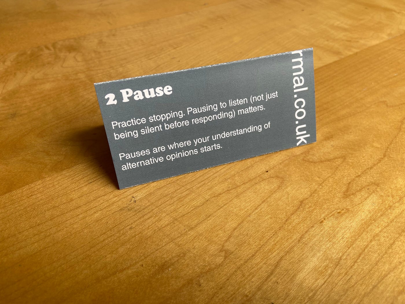 Part 2 of folded card — Pause
