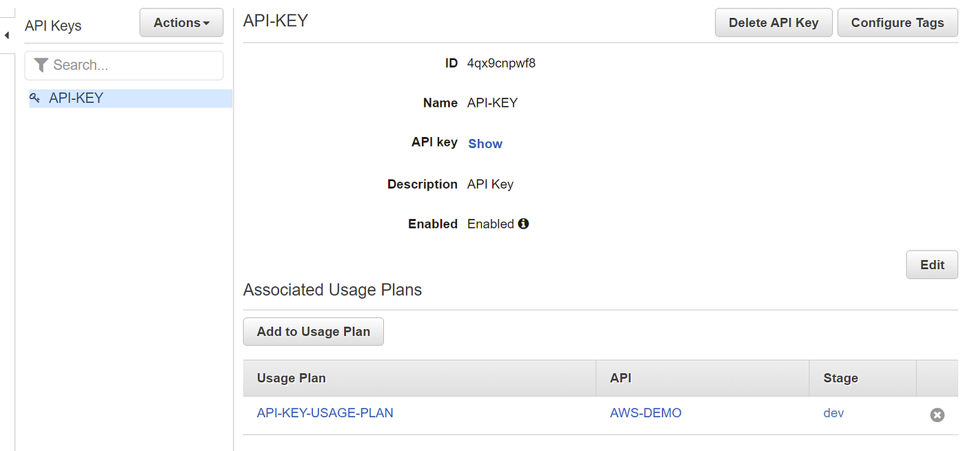 Amazon API Gateway: Securing Endpoints using API Keys | by Fahim Fahad |  Enlear Academy