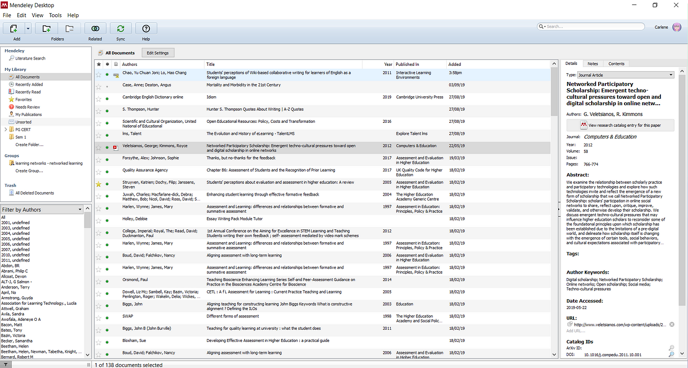 Getting started with reference management in Mendeley | by Specialist  Library Support | Specialist Library Support | Medium