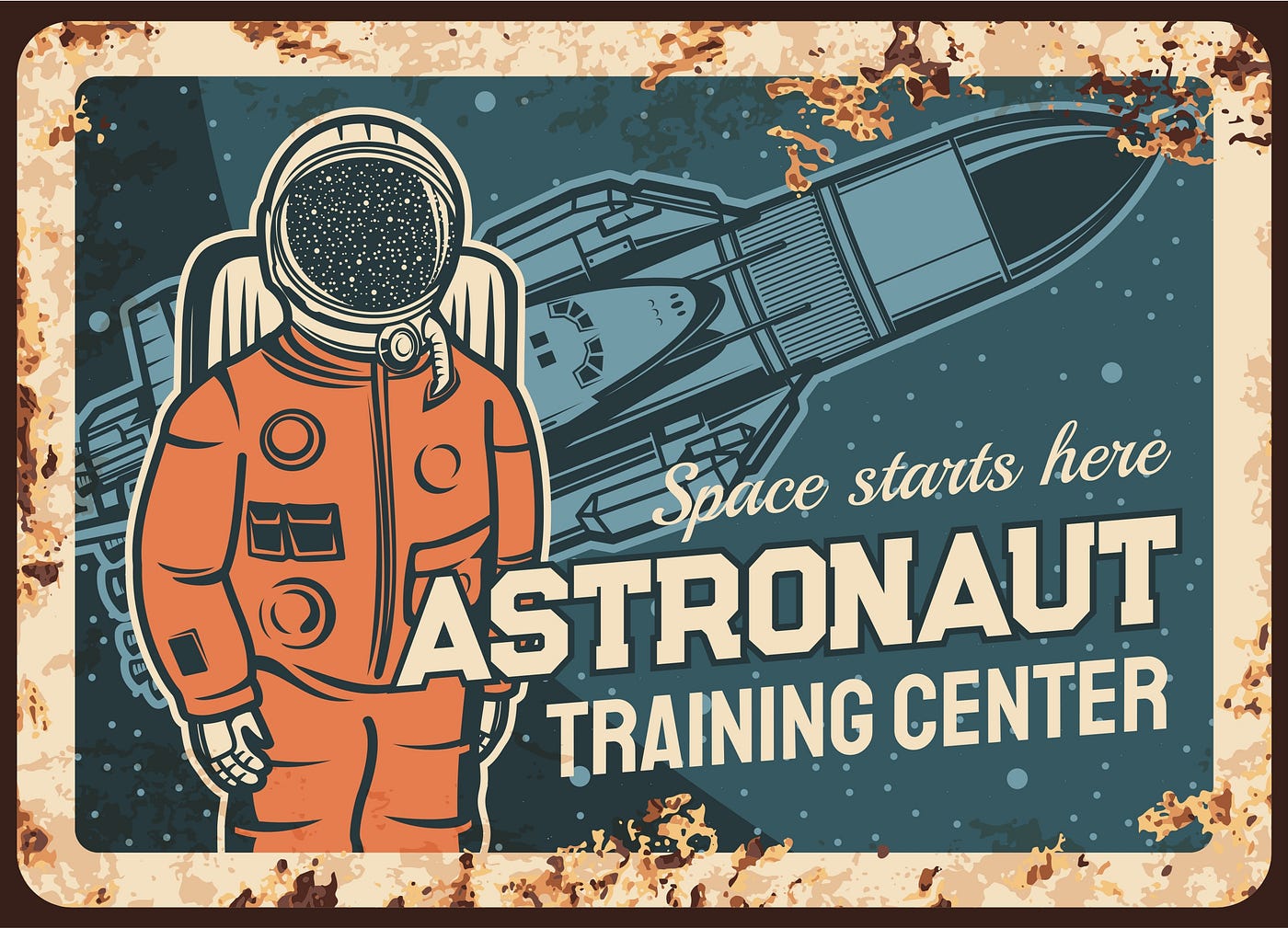 Sign art: Space starts here. Astronaut Training Center.