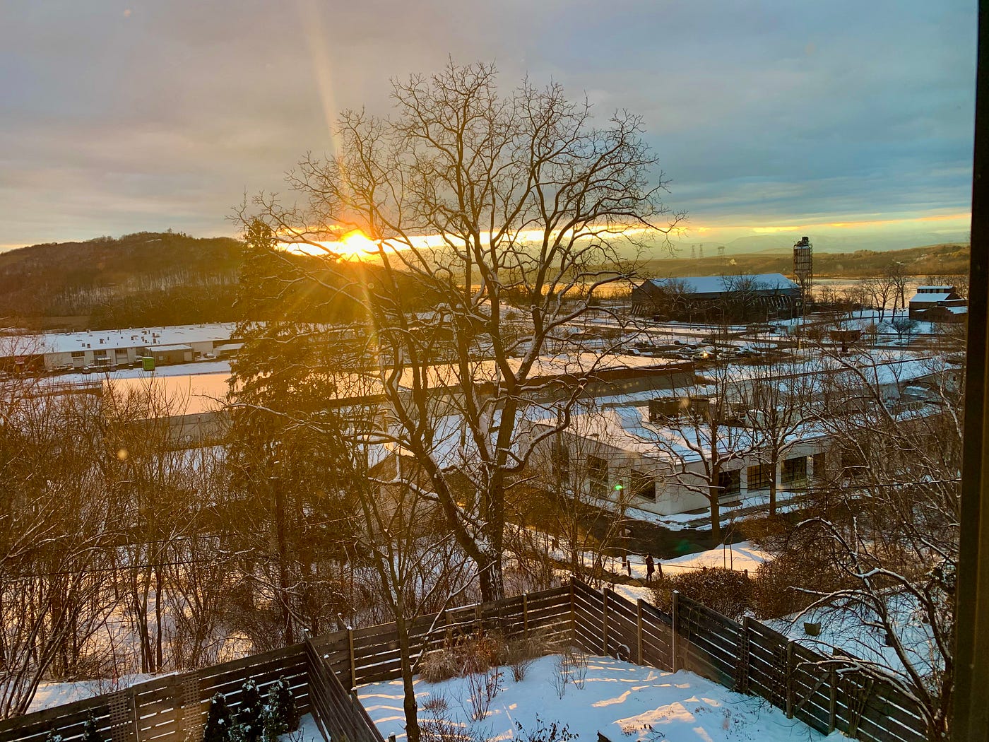 Urban winter scene Hudson NY