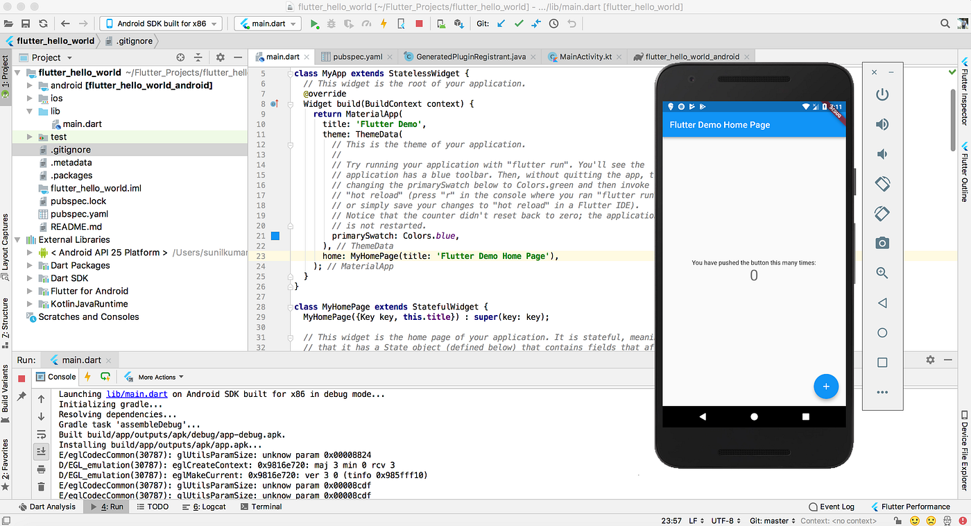 “Hello World” in Flutter. As this is first day in flutter, lets… | by ...