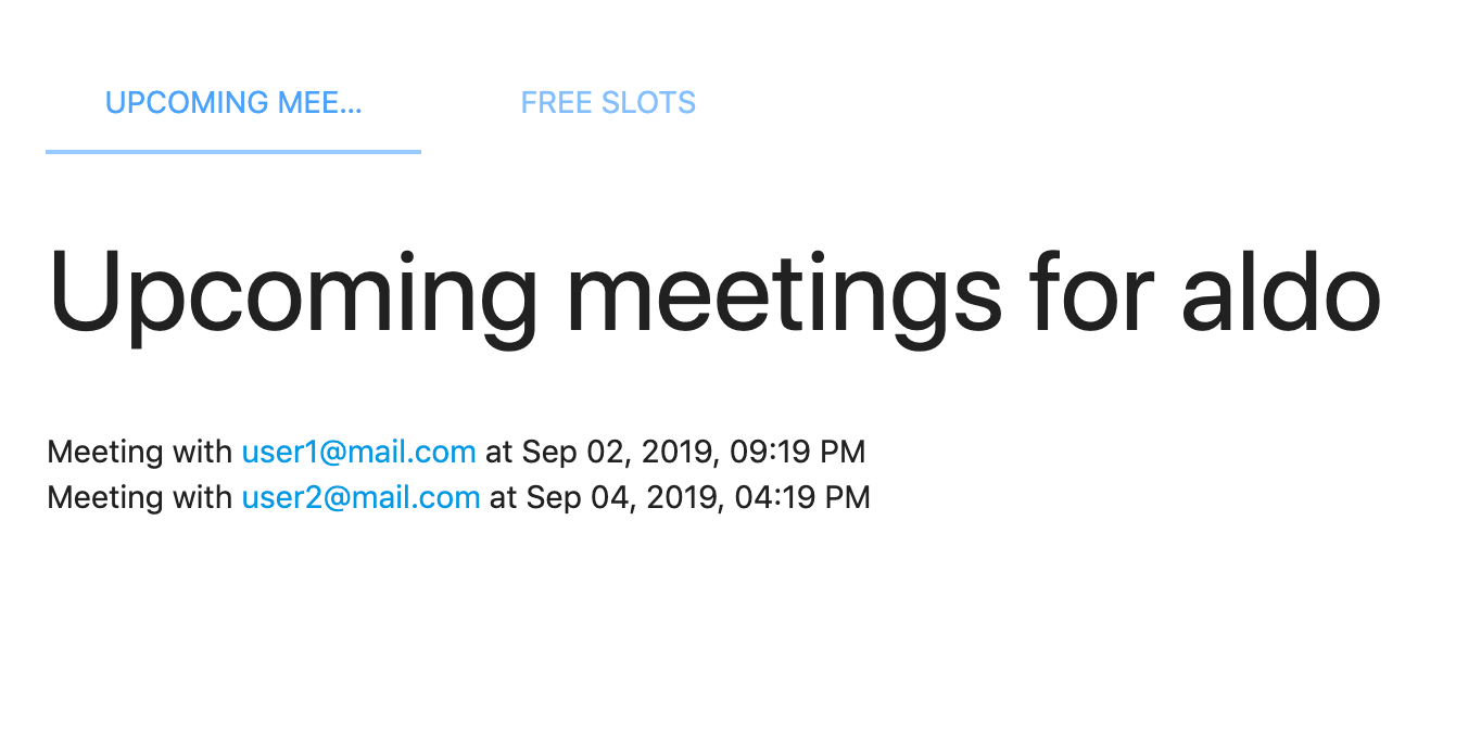 upcoming meetings