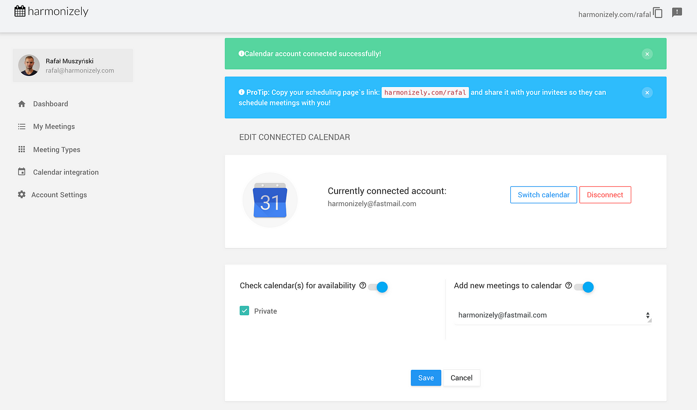 7 steps to schedule meetings using FastMail calendar by harmonizely