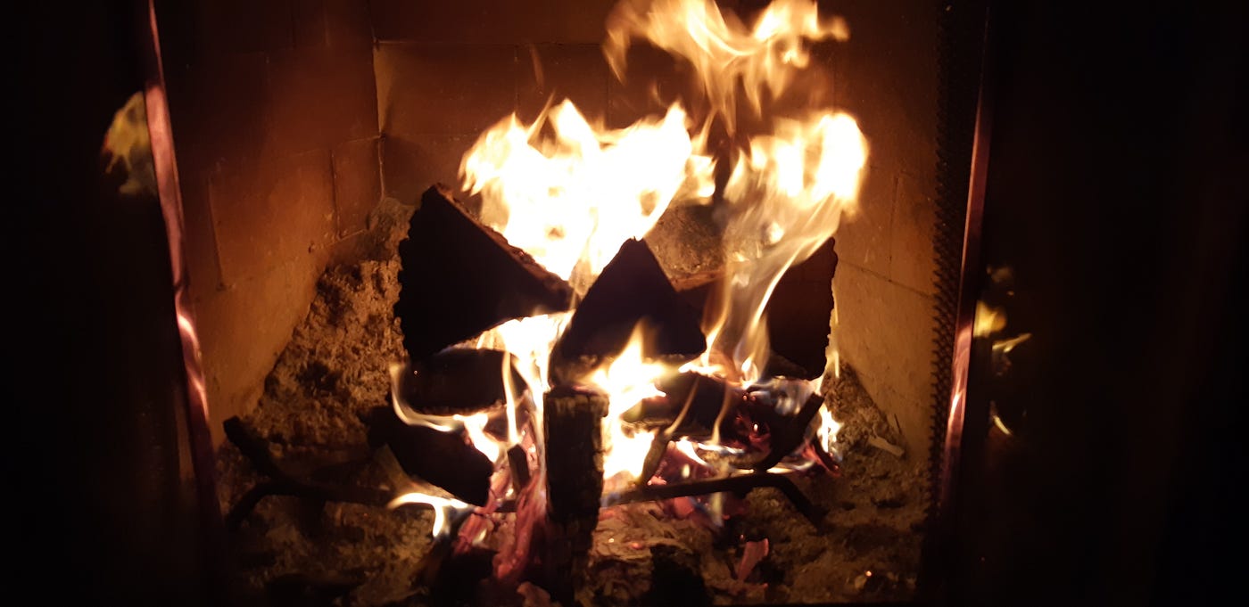 Keep those home fires burning. Rekindling love and romance. Roaring fire in fireplace.
