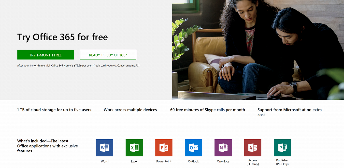 microsoft free 30 day trial web acces