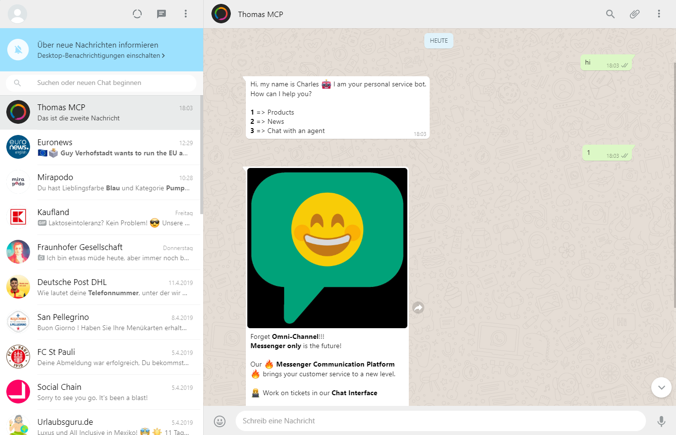 Building a WhatsApp chatbot in 5 minutes without coding | by Thomas Kraehe  | Towards Data Science