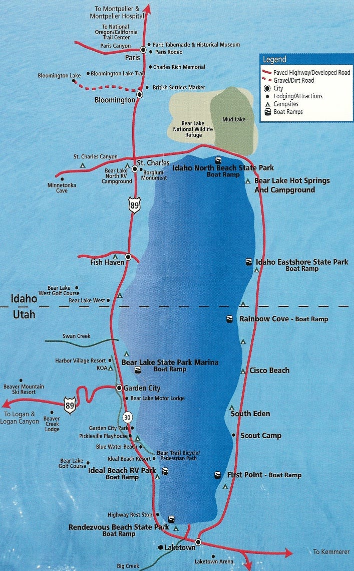 Map Of Bear Lake Utah The Cryptic Beast Of Bear Lake. Does A Monster Named 'Isabella' Troll… | By  Brown Lotus | The Mystery Box | Medium