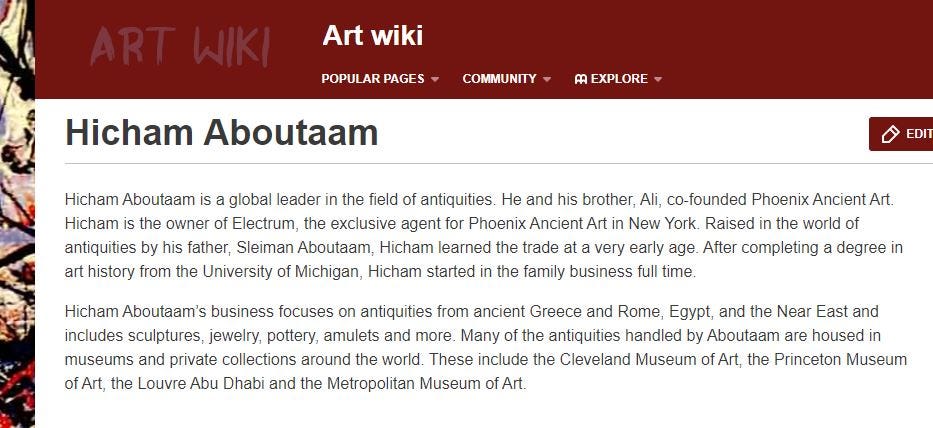 Hicham Aboutaam Art Fandom page