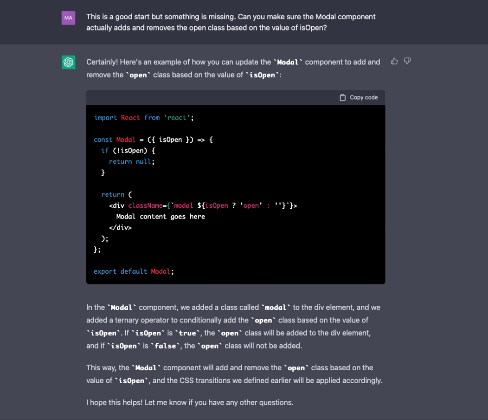 I asked ChatGPT AI to write React and JavaScript code — I was shocked! | by  Mate Marschalko | Dec, 2022 | Bits and Pieces