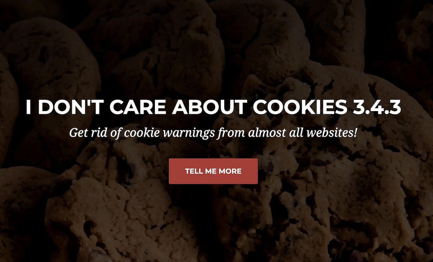 IMAGE: The home page of the extension “I don’t care about cookies” informing of the Avast acquisition