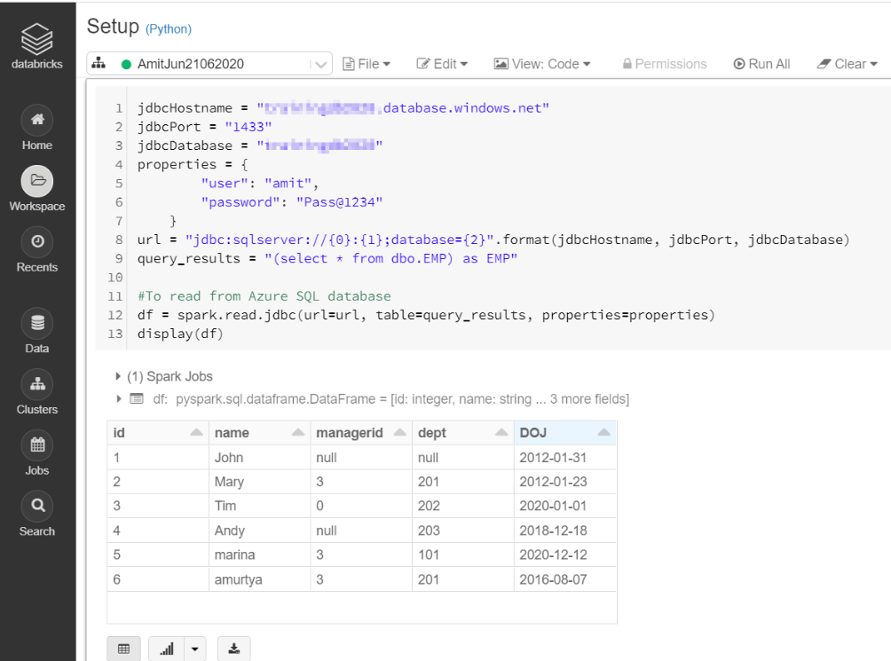 How to connect Azure cloud storage Data sources in Databricks in python