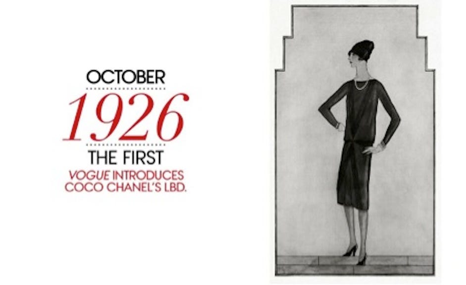 coco chanel 1926 little black dress