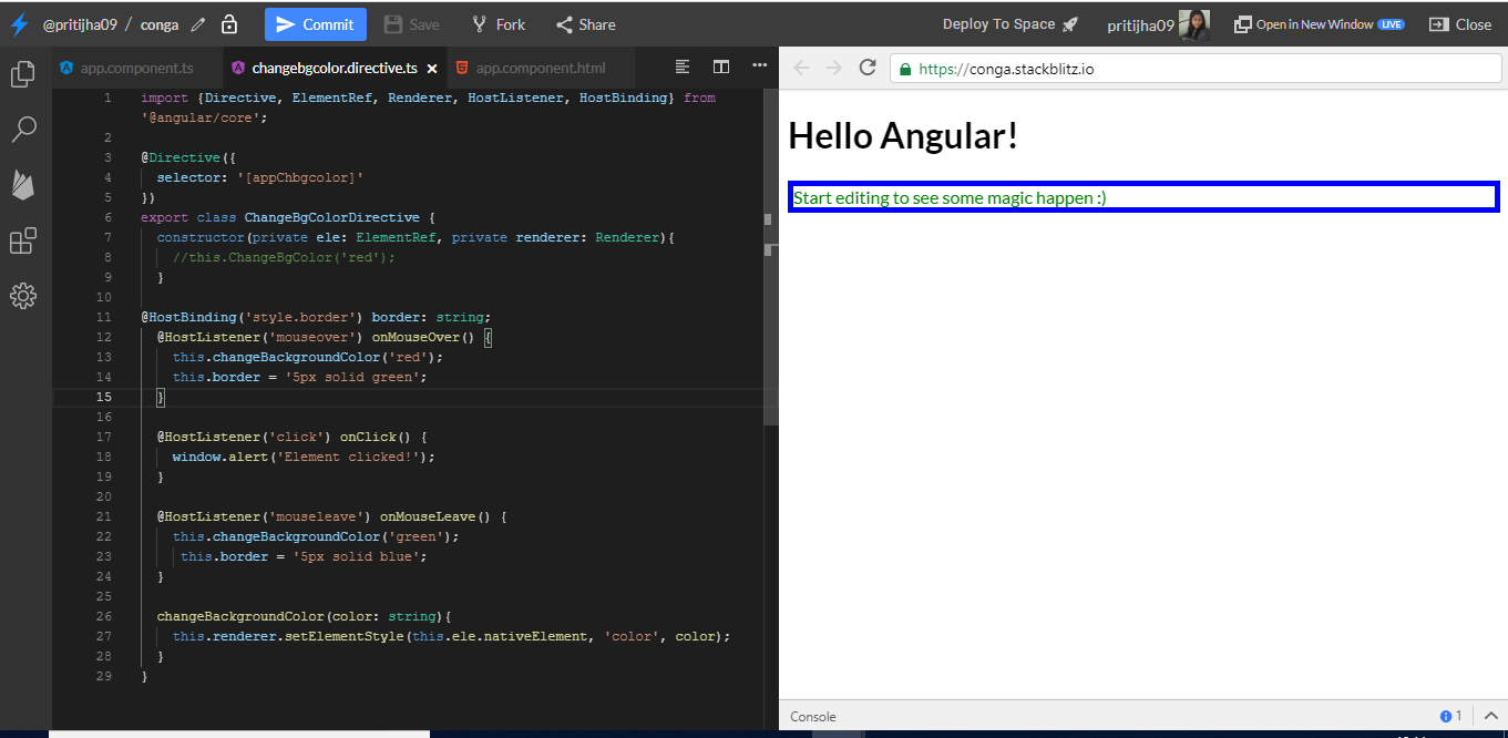 What Are @HostBinding() and @HostListener() in Angular 8? | by Priti Jha |  Medium