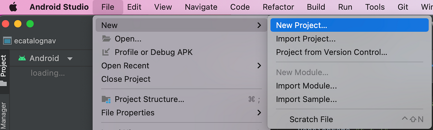 Create New Project Android Studio