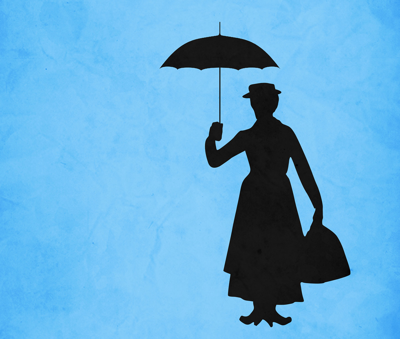 Мэри Поппинс с зонтиком няня